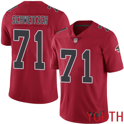 Atlanta Falcons Limited Red Youth Wes Schweitzer Jersey NFL Football #71 Rush Vapor Untouchable->youth nfl jersey->Youth Jersey